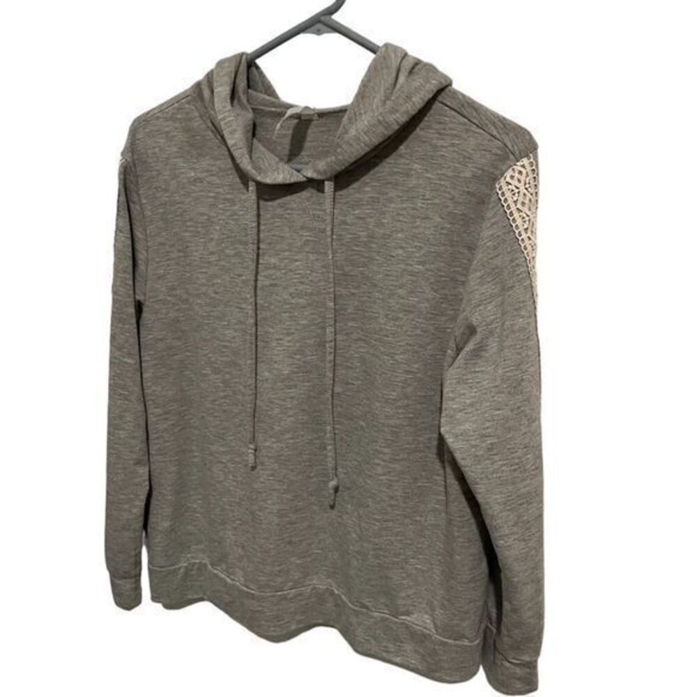 Flora Grey Hooded Sweater Unisex Kids Medium 10/12 Pullover Hoodie with Pockets